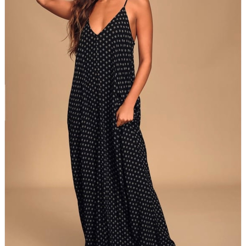 Lulus black floral printed dress